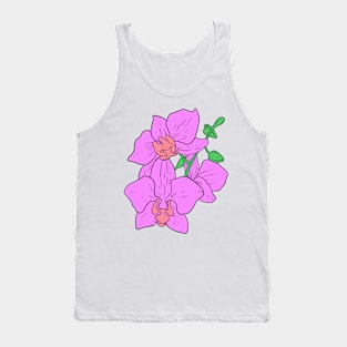 Pink Moth Orchid Hand Drawn Gardening Gift Tank Top